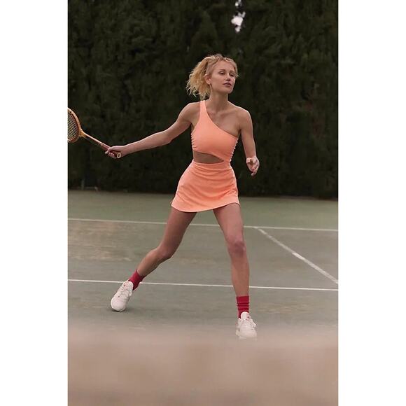 New Free People FP MOVEMENT Transcend Limits Skortsie $108 LARGE Melon Orange - Picture 3 of 8